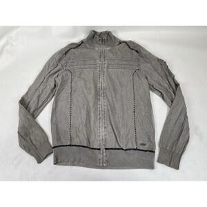 Buckle Black Label 048 Slim Fit Full Zip Jacket Mens L Gray